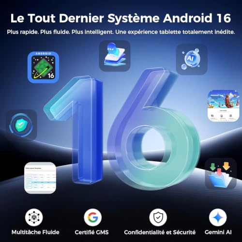 RebotAi 12.2 Inch Android 16 Tablet, 32GB RAM+256GB ROM, Octa-Core T7300, 2400 x 1600 IPS, 10000 mAh Touch Tablet 5MP+16MP/Widevine L1/Gemini AI/IP54 Waterproof