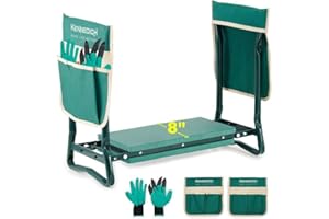 MBQMBSS Garden Kneeler and Seat, Heavy Duty Garden Kneeler Seat, Portable Gardening Tools, Foldable EVA Garden Helper Seat with 2 Tool Pockets, Premium Gardening Gift for Arthritis Gardeners 1