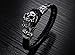 LZD Men's Unisex Stainless Steel Black Genuine Leather Skull Gothic Bracelet G82