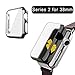 Watch Case Compatible with Apple Watch Series 2 Case 38mm, 2win2buy Full Cover Slim Hard PC Plated Protective Bumper Cover with 0.2mm Shockproof Sheld Guard Screen Protector Black