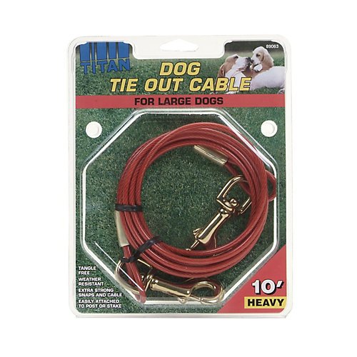 Купить Titan Heavy Cable Dog Tie Out 20 Feet в интернетмагазине Amazon