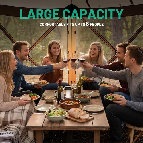 Overmont 10x10FT Pop up Gazebo Screen Tent with Full Open Door, Wind Cloths & Skylight image 21