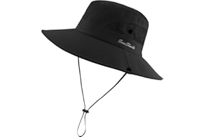PIGBENGO Women Sun Hat UV Protection Bucket Wide Brim Summer Beach Boonie Hat Quick Dry Outdoor Fishing Cap