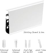 VP High Line 2.5m PVC Skirting Board White Matt - External Corner M089 view 3