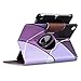 ULAK iPad Mini Case,iPad Mini 2 Case,iPad Mini 3 Case, 360 Degree Rotating Smart Synthetic Leather Stand Case Cover for Apple iPad Mini 1/2/3 with Auto Sleep/Wake Function (Purple)