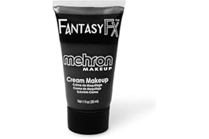 Mehron Makeup Fantasy FX Cream Makeup | Water Based | Halloween | Black Face & Body Paint For Adults 1 fl oz (30ml) (Black)