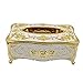 Eonyea Tissue Box Cover Arcrylic Paper Napkin Holder Home Hotel Decor Gold White (Golden)