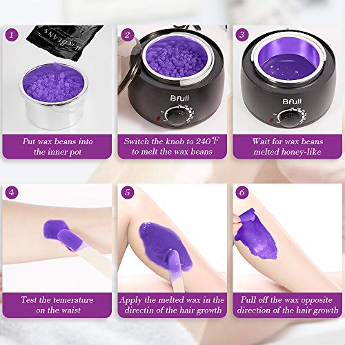 Wax Warmer, Hair Removal Home Waxing Kit with Wax Beans - Thumbnail 5