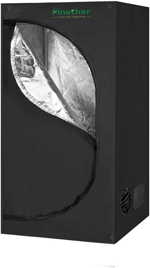 Finether 60x60x140CM Hydroponic Grow Tent, Hydro Box, Lightproof and Waterproof