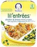Gerber Lil' Entrees Chicken & Brown Rice with Vegetables in BBQ Sauce with Peas & Corn 6.6 oz. 1 Pack.