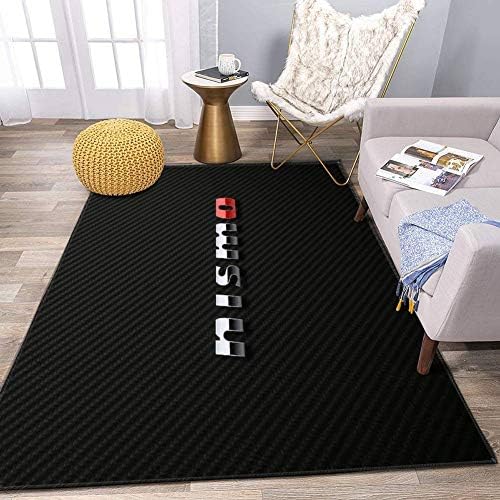 Nismo Carbon Fiber Area Rugs for Home, Bed and Living Room and Carpet for Hardwood Floor, Large Anti Slip Contemporary Rug for Floor Home Door