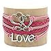 Leather Multilayer Bracelet I Trendy Leather Wrap Charm Bracelet | Genuine Leather Bracelet for Teenage Girls & Young Women. Vintage Rope Multilayer Bracelet with Stainless Steel Charms.