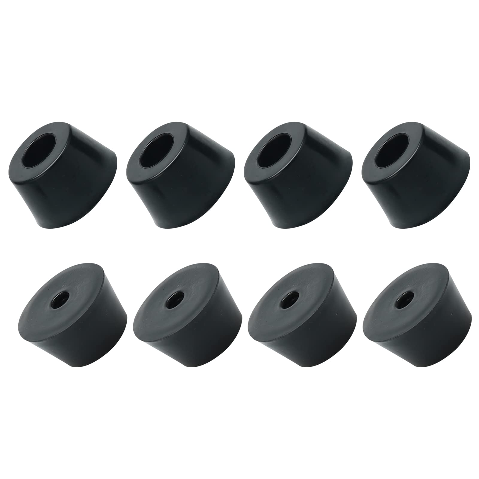 METALLIXITY Rubber Bumper Feet (31x18mm/1.22"x0.71") 8Pcs, Round Leg Pads Floor Protectors with Metal Washer - for Home Tables Chairs Cutting Board, Black