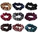 9 Pieces Velvet Hair Scrunchies, Soft Hair Bands Headbands Set, Hair Bobbles Elastics Hair Ties for Women Girls, Ponytail Holder Hair Accessories, 9 Colors