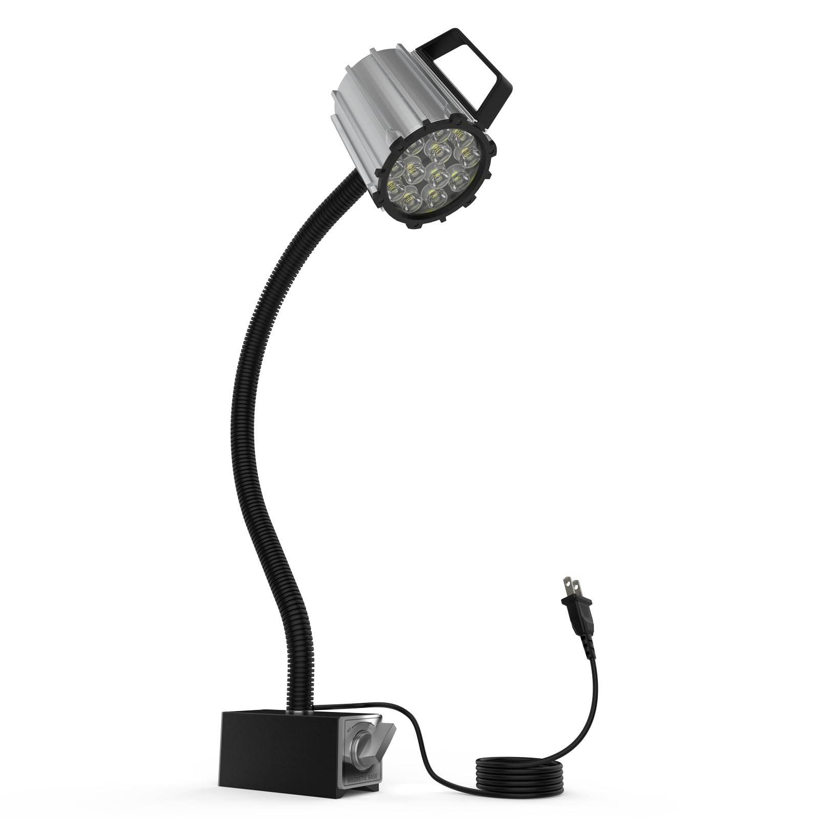 Photo 1 of StaStrStu Cob Led Machine Light, 18W Swing arm Machine Work Light, 1800 Lumens Flexible Milling Work Lighting for Wood Lathe Drill Press, 110-220v (magnetic light)