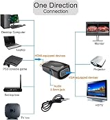 HDMI to VGA Adapter with Audio 1080p Male to Female Converter for PC Laptop view 3