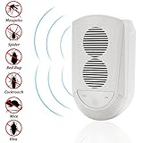 [UPGRADED] Ultrasonic Pest Repeller - Rainlax Electronic Plug In Pest Control Repellent with DOUBLE IMPACT - Repels Mice, Insects, Mosquito, Roaches, Spider (White-Repeller)
