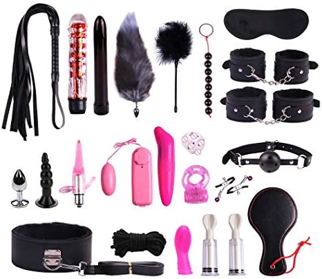 Ruinika 23 PCS New Plush Set Toy Suit Nylon Leather Kit Special Bundled Binding Set New Yoga Plush Leather Set Yoga Set SM Kit for Couple Adult Sexy Suit, Nylon Leather Suit, Plush Set Sexy Toy