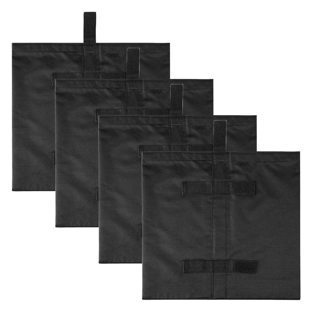 Tiardey 4 Pack Gazebo Weights Bags with Sticker Straps for Pop up Canopy Tent Sun Shade Umbrella Trampolines Weighted