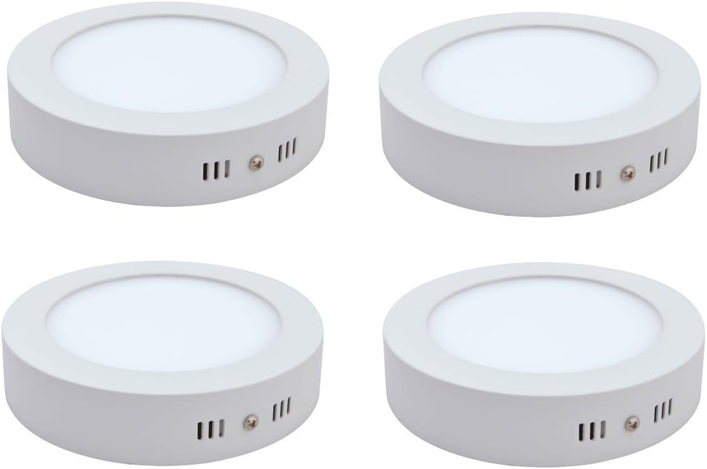 DMAK Multi Traders 6 Watt Round Double Colour LED Surface Panel Light, Round Surface Led Panel Light, Round Surface, Home Indoor Lighting, for Ceiling Light,Led for Indoor Purpose,White, Pack of 4.