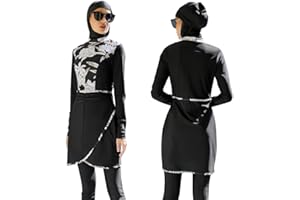 Muslim Swimsuits for Women Modest Islamic Arabic Swimwear Burkini Full Cover Hijab Top Pants Swim Cap Bathing Suits
