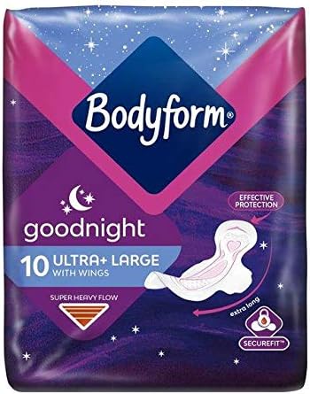 Bodyform Ultra Goodnight with Wings Towels 10 per Pack Case of 4