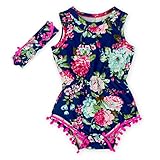 D.LIN Baby Girl's Pompom Jumpsuit Summer Clothing