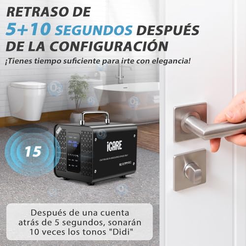 Smart Ozone Generator, 60000mg/h Ozone Generator for Water and Air, Air Purifier with Timer, Ozone Machine for Bathroom, Kitchen, Smoke, Cars, Pets, Fruits, Vegetables