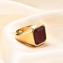 MYNENEY 14K Gold/Silver/Black Plated Square Signet