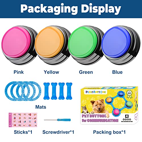 RANSANX Recordable Button for Dogs, Talking Dog Buttons with Mat Dog