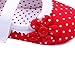 DZT1968® Baby Girl Cloth Soft Sole Round Dot Prewalker Mary Jane Shoes With Flower (L (12-18 months), Red)