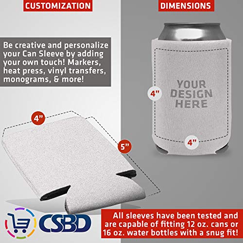 image for CSBD Blank Beer Can Coolers Premium Quality Soft Drink Coolies Collaps