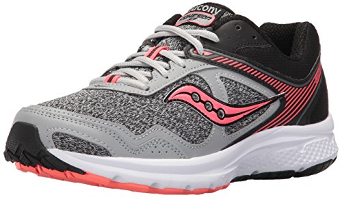 Saucony Women's Cohesion 10 Running Shoe, Grey Coral, 9.5 Medium US