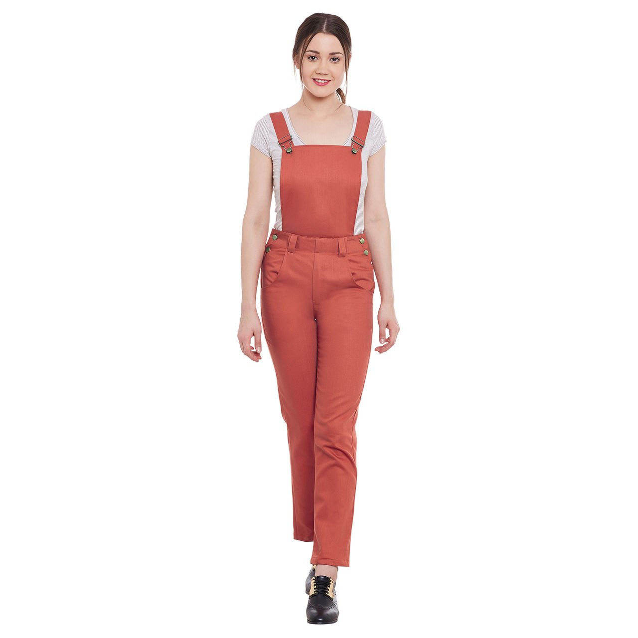 orange dungarees womens