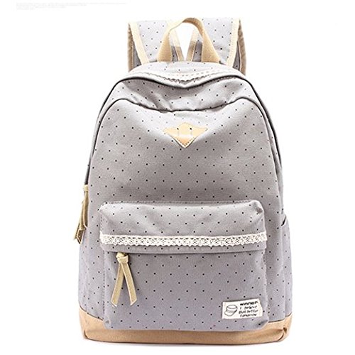 Buy Hitop Vintage Fashion Polka Dot Casual Canvas School Backpack Bag, Fashion Cute Lightweight