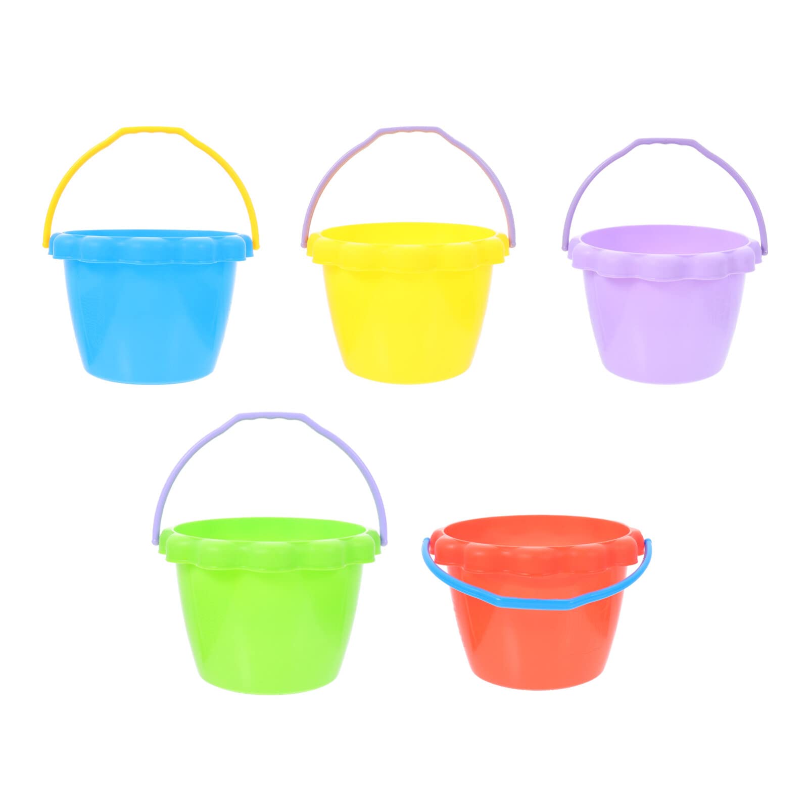 Toys for Kids 5pcs Mini Beach Bucket Sand Box Play Set Castle Mold Buckets Water Bucket Beach Sand Pail for Kids Toddlers Summer Party Favor Outdoor Toys