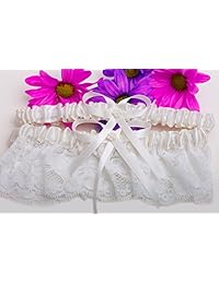 LR Marfil nupcial liga conjunto de 2 con lazo de raso de boda con Toss Away