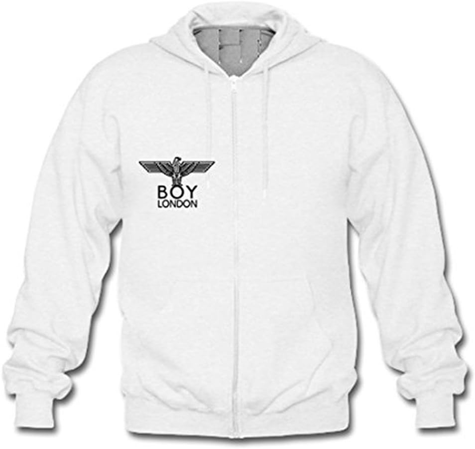 Amwken Boy London Men's Gildan Full-Zip Hooded Sweatshirt L White