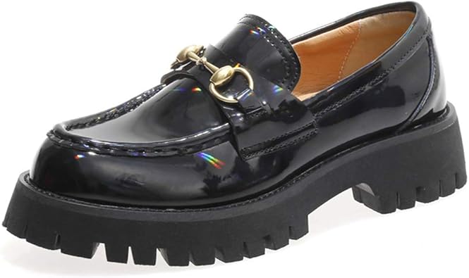 Amazon Merryco ビットローファー メンズライク マニッシュシューズ レディース スリッポン 厚底靴 ローヒール 4 5cm ラウンドトゥ 美脚 エナメル 光沢感 通勤通学 カジュアル お呼ばれ 可愛い おじ靴 Merryco ローファー スリッポン