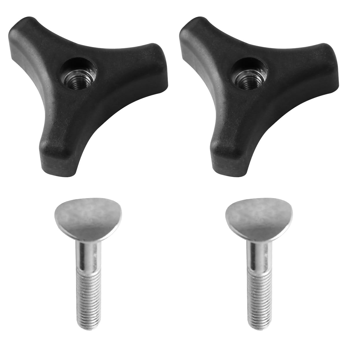 Lotsdonxia 2 Pcs Universal Lawn Mower Handle Replacement Parts – Wing Nut, Bolt & Triangle Knob Handle for Most Lawn Mower Machines