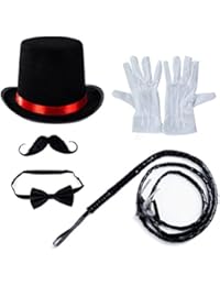 Tigerdoe Ringmaster Costume Accessories - Ringmaster Hat - 5 Accessories - Circus Party Supplies Black