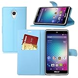 KuGi BLU Advance 5.5 HD case - ultra-thin MX style PU Cover + TPU Back Wallet stand Case For BLU Advance 5.5 HD / BLU Grand 5.5 HD smartphone (Blue)