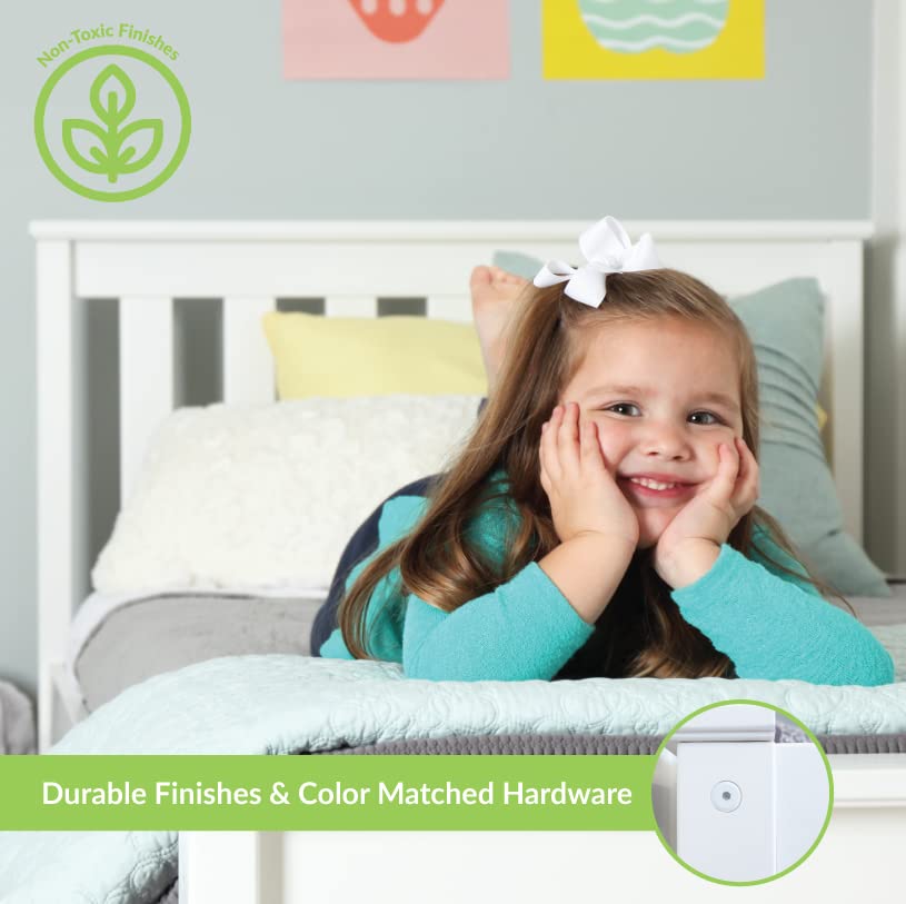 Max & Lily Twin Bed, Wood Bed Frame with Headboard For Kids with