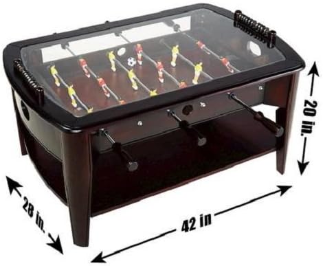Amazon Com Foosball Coffee Game Wood 42 Table Tempered Glass Top Tabletop Furniture Family Dark Brown Furniture Decor