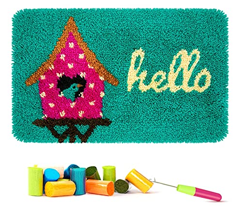 Myriad Choices Latch Hook Kits Bird Room Rug Making Kits, Home Making Cushion, Latch Hook Bird Rug Needlework Kits for Adults and Kids, DIY Crafting Kits for Home Decor Abstract Painting 62 X 40 cm — image 1