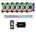 Apevia SP612L2S-RGB Spectra 120mm Silent Dual Ring Addressable RGB Color Changing LED Fan with Remote Control, 16X LEDs & 8X Anti-Vibration Rubber Pads w/ 2 Magnetic Addressable LED Strips (6+2-PK)