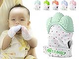 Baby Teething Mitten for Babies Self-Soothing Pain Relief and Teething Glove BPA FREE Safe Food Grade Teething Mitt (Light Green)