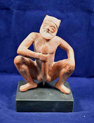 Satyr Sitting Sculpture Ancient Greek Mythic Creature Ceramic Statue