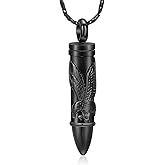 Imrsanl Cremation Jewelry Bullet Urn Necklace for Ashes for Men Women Tree of Life Urn Pendant Ashes Human Memorial Jewelry