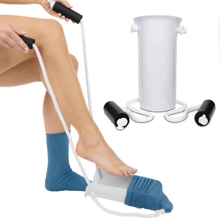 Sock Aid for Putting Socks On and Off Disability Aids Sock Helper with EVA Grips Pulling Sock Slider Tool Without Bending for Elderly Disability Disabled Bad Backs Person Independent Put Socks On